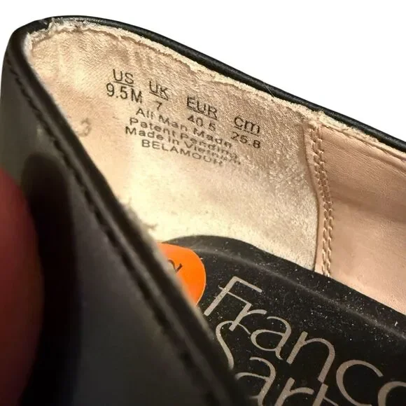 Franco Sarto Shoes Womens 9.5M Belamour Loafers Flats Black Faux Leather Slip On - Picture 6 of 7